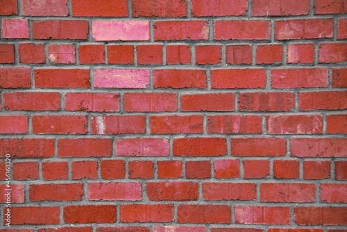 Red brick wall texture background material of industry construction.
