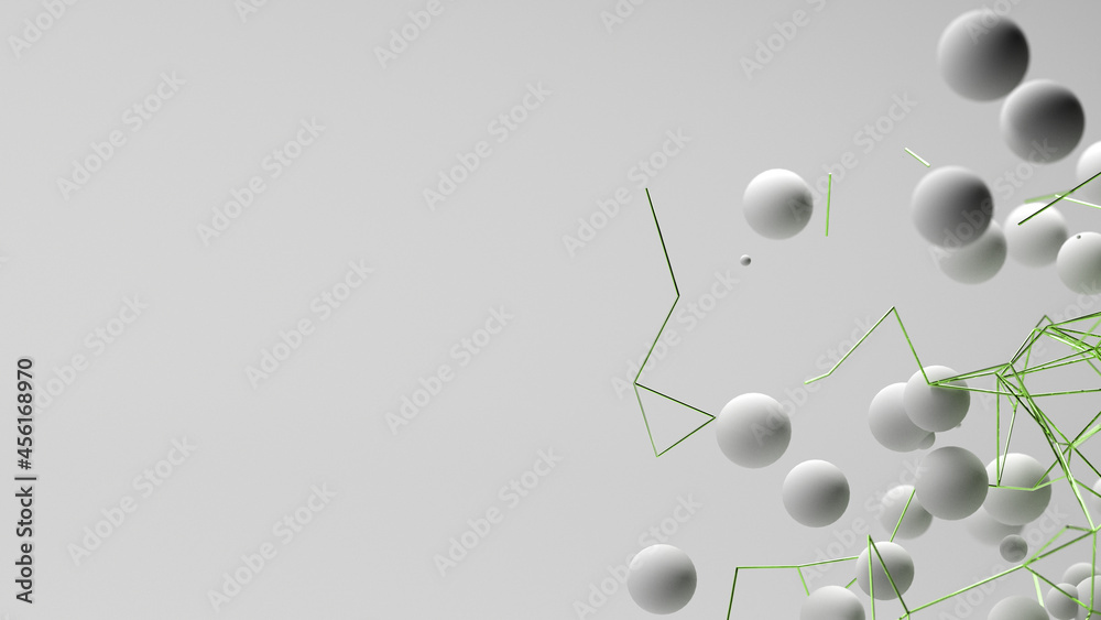 Obraz premium Abstract 3D illustration. Neural networks and artifical intelligence. Modern abstract technology background