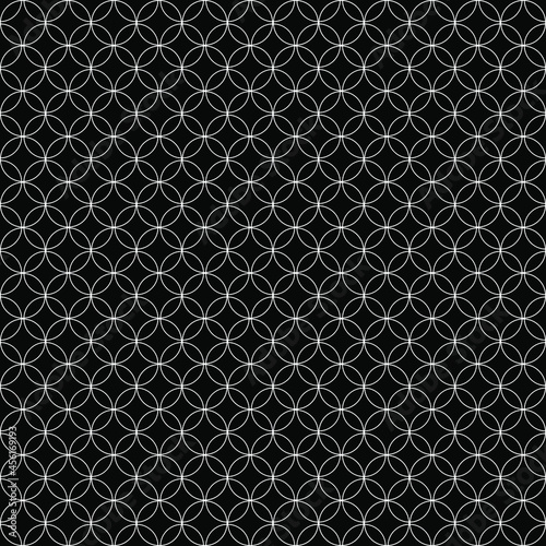 White and black circle pattern line, seamless background. The seamless geometric pattern of circles. Wrapping paper.
