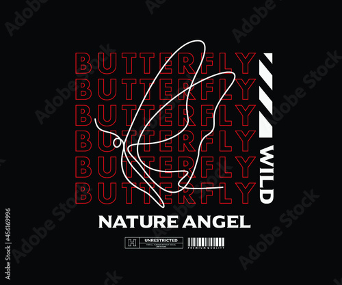 Butterfly Graphic Design for Tshirt, Street Wear, Urban Style