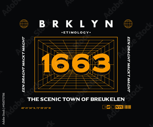 Aesthetic Illustration of Brooklyn new york city  t shirt design, vector graphic, typographic poster or tshirts street wear and Urban