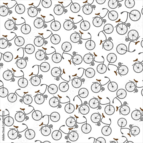 seamless pattern with bicycles, illustration