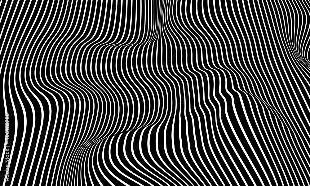 Fototapeta premium abstract creative optical illusion vector geometric worm concentric black and white color poster wallpaper background