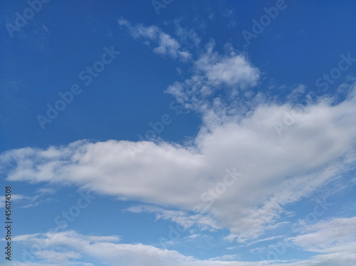 White clouds and blue sky background