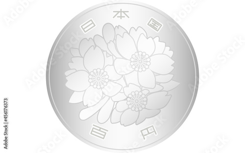 日本円の硬貨（お金）、100円玉（表）