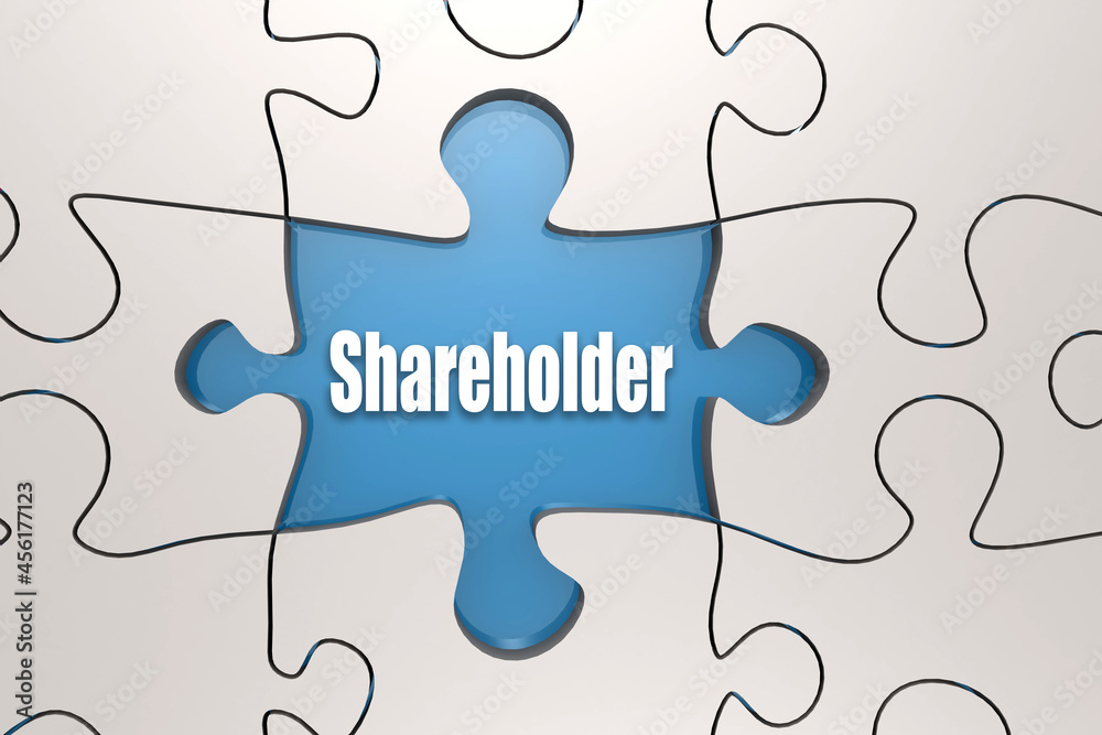 Shareholder word on jigsaw puzzle Shareholder word on jigsaw puzzle