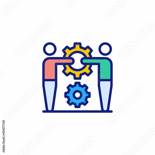 Teamwork Collaboration icon in vector. Logotype