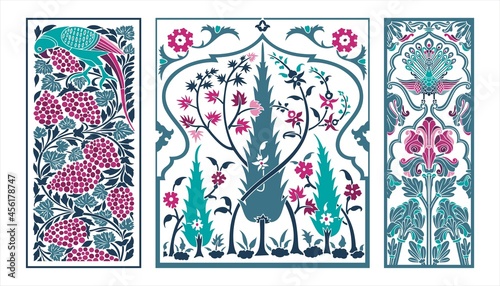 peacock motif designs, textile , Rajasthan, royal India	