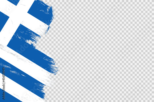 Greece flag with brush paint textured isolated  on png or transparent background,Symbol of Greece,template for banner,promote, design,vector,top gold medal winner sport country