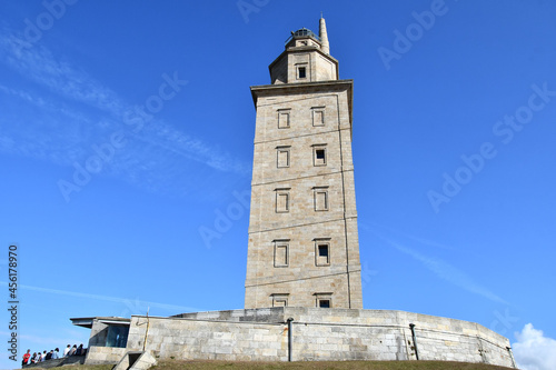 tower, photo as a background , in a coruna north spain, galicia, spain, europe , tower of hercules lighthouse