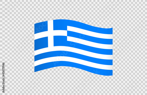 Waving flag of Greece isolated  on png or transparent  background,Symbol  Greece ,template for banner,card,advertising ,promote, vector illustration top gold medal sport winner country