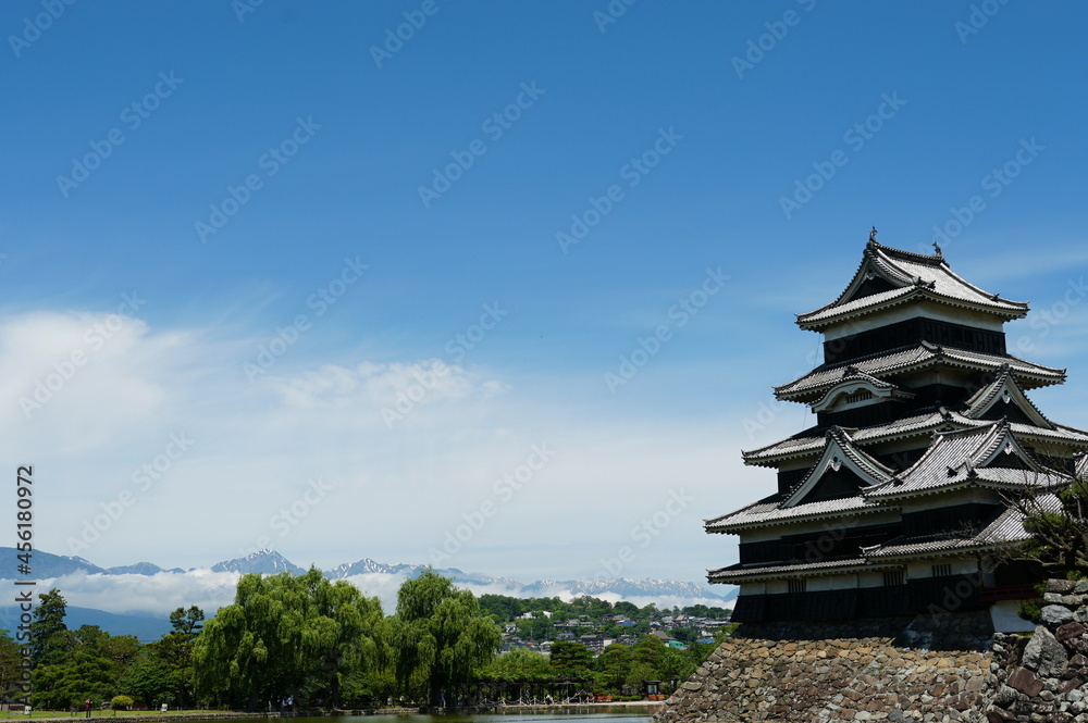 松本。 何度も来た公園。　空が広がり緑深く、日は差す。心地よい時間、空間。