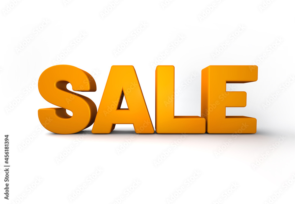 Word sale 3d render bold text isolated studio background Word sale 3d render bold text isolated studio background