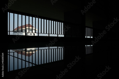 silhouette of the prison