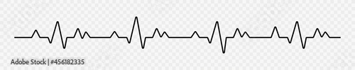 Heartbeat pulse vector line icon. Pulse isolated on transparent background. Heart beat, cardiogram graph symbol. Vector illustration for medical offers and websites.
