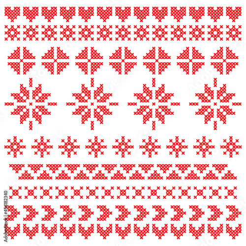 Cross-stitch is a set of folk patterns. Schemes for knitting and embroidery