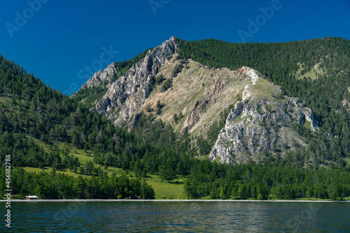 Cape Sredniye Khomuty on the shore of Lake Baikal