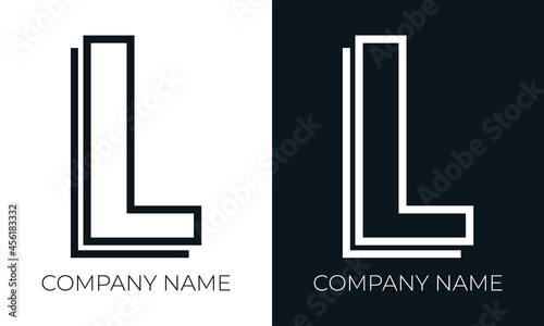 Initial letter l logo vector design template. Creative modern trendy l typography and black colors. photo