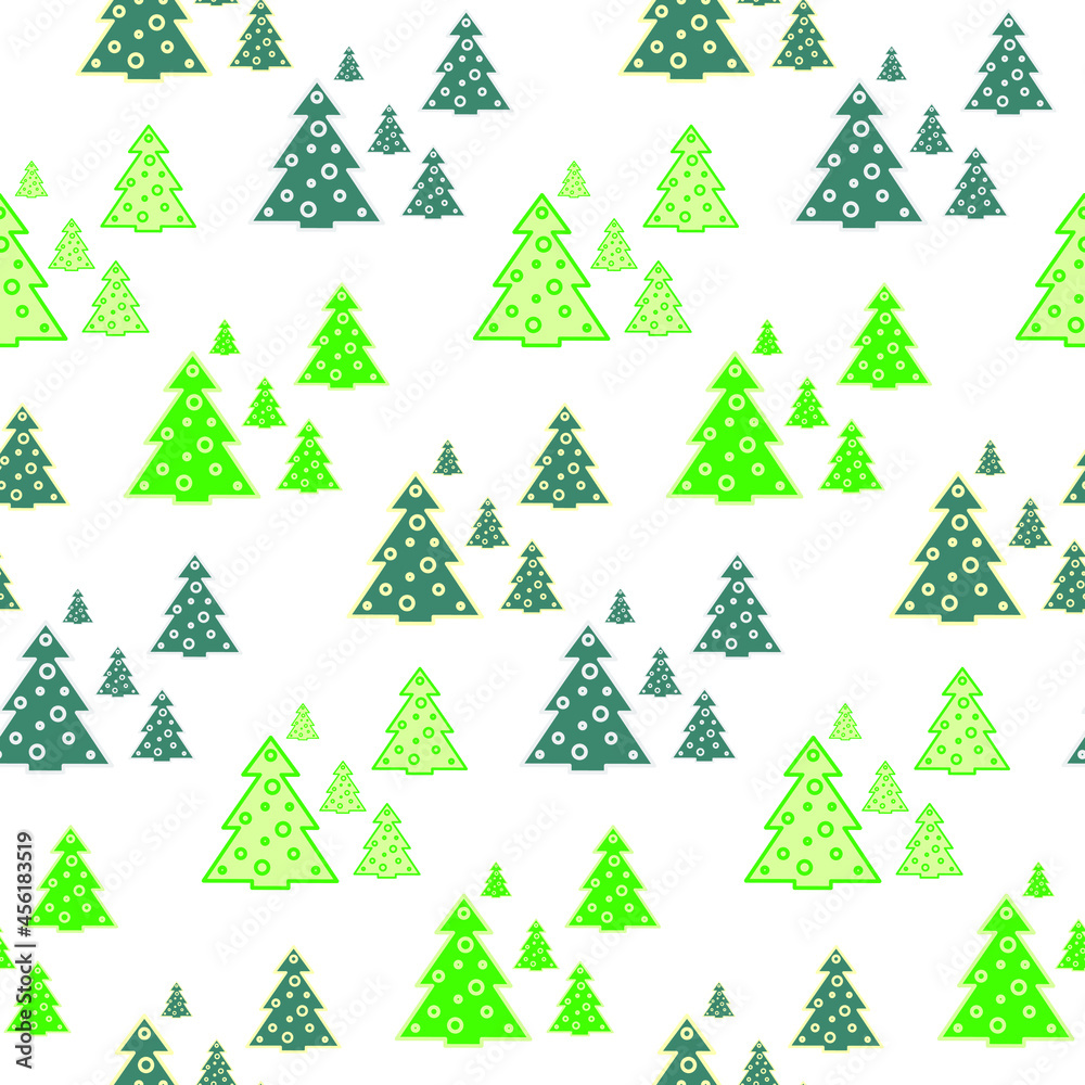Christmas trees seamless pattern