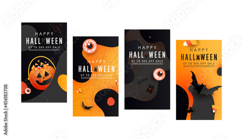 Mega sale social media stories design templates vector set