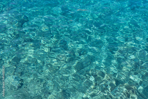 Azure clear Mediterranean Sea. Abstract natural background