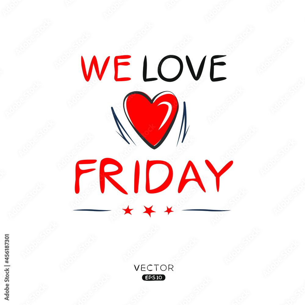 Creative Friday lettering, Can be used for stickers and tags, T-shirts, invitations, vector illustration.