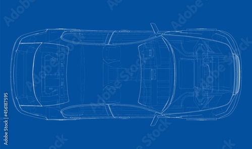 Electric Vehicle Sketch. Vector