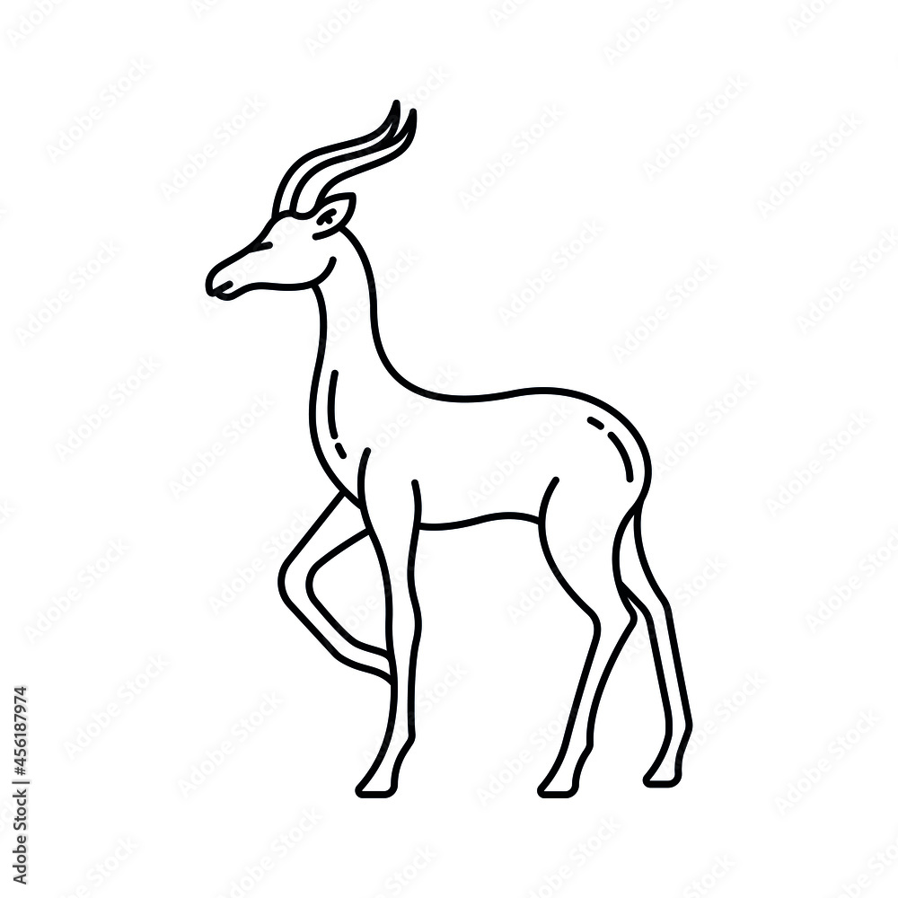 Antelope vector icon silhouette illustration.
African animal safari graphic pictogram symbol. Antelope vector icon silhouette illustration.
African animal safari graphic pictogram symbol.