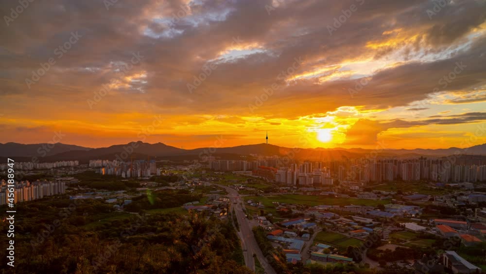 summer sunset sky new urban landscape. time lapse. during sunset sky at south korea. summer sunset sky new urban landscape. time lapse. during sunset sky at south korea.