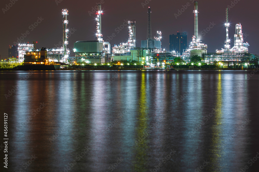 Oil refinery at morning