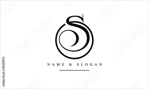 SO, OS, S, O abstract letters logo monogram