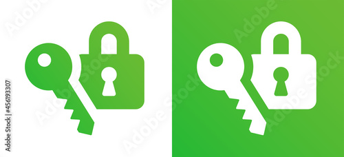Key with padlock icon. Access login vector illustration
