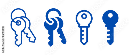Key icon. Keychain icon vector isolated on white background.