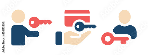 Password security icon. Key icons set. Vector illustration