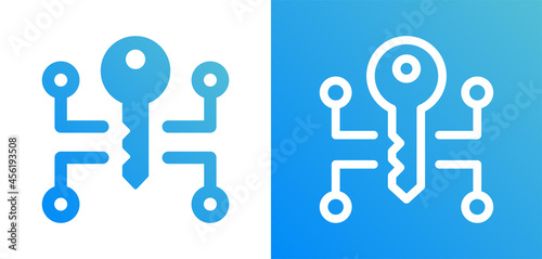 Key, access and login icon. Cyber security symbol