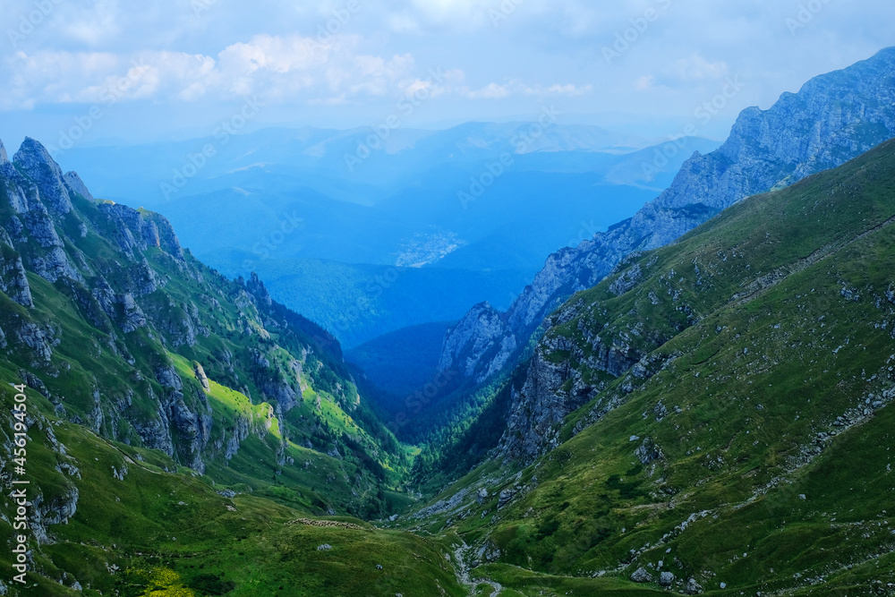 Gorgeous landscape on the way to Omu Peak , Babele  - Omu Chalet Route, Bucegi Plateau , Carpathians Mountains, Prahova , Romania