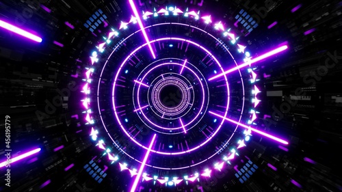 Neon Light Beam Cyber Disco Tunnel