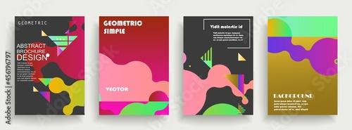 Fototapeta Naklejka Na Ścianę i Meble -  Modern abstract covers set, Modern colorful wave liquid flow poster. Cool gradient shapes composition, vector covers design.	
