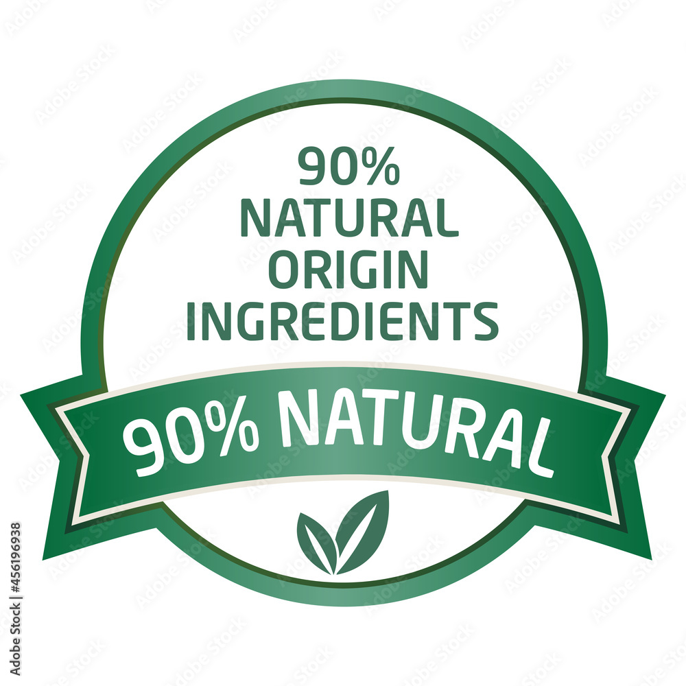Obraz premium 90% natural ingredients vector label