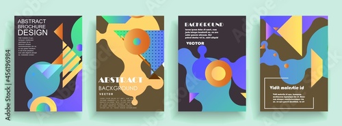 Modern abstract covers set, Modern colorful wave liquid flow poster. Cool gradient shapes composition, vector covers design.	