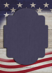 Patriotic frame with illustration red, white, and blue US flag
