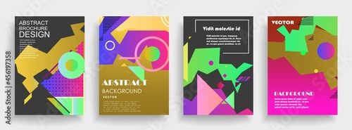 Modern abstract covers set, Modern colorful wave liquid flow poster. Cool gradient shapes composition, vector covers design.	