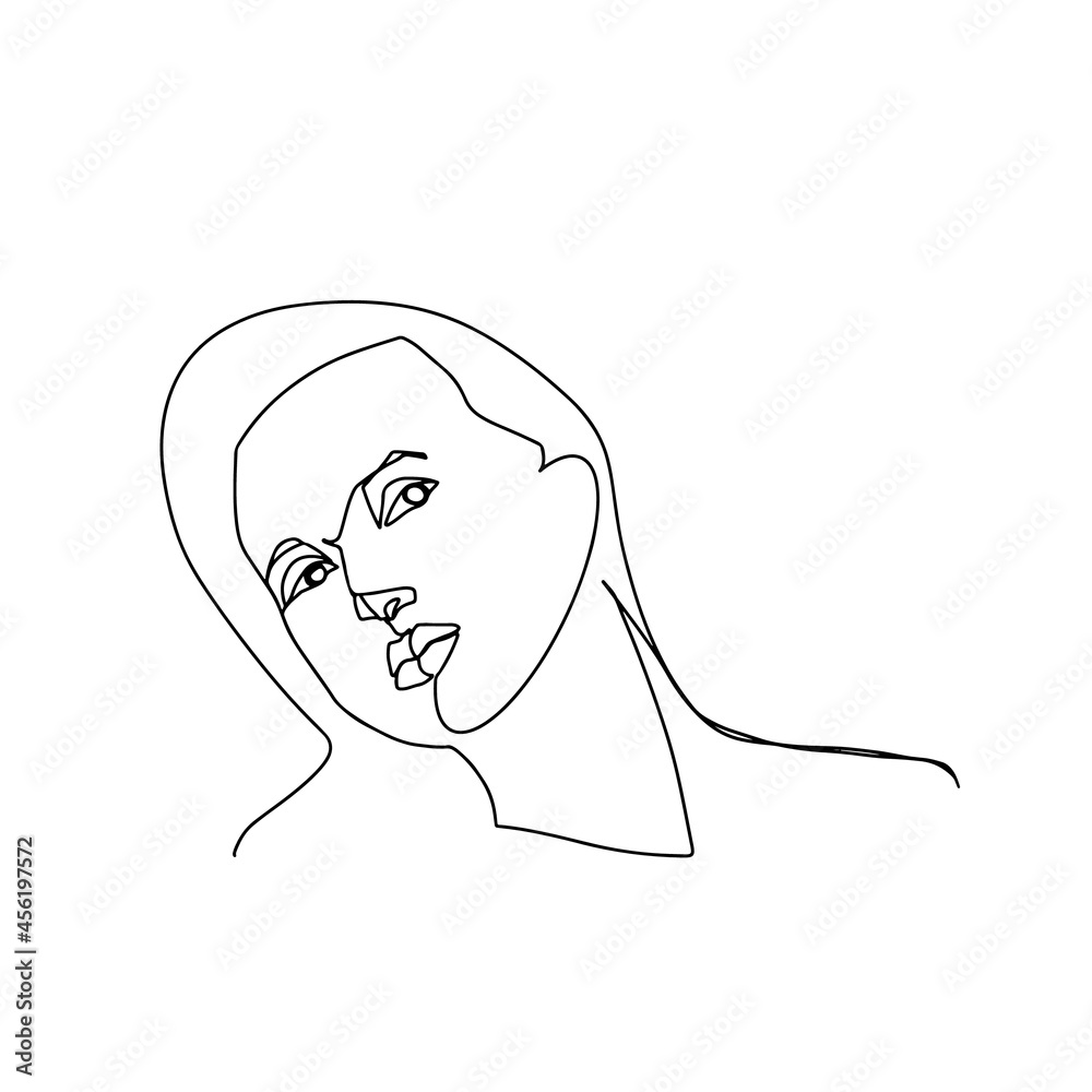 Surreal Faces Continuous line, drawing of set faces and hairstyle, fashion concept, woman beauty minimalist, vector illustration pretty sexy. Contemporary portrait Surreal Faces Continuous line, drawing of set faces and hairstyle, fashion concept, woman beauty minimalist, vector illustration pretty sexy. Contemporary portrait