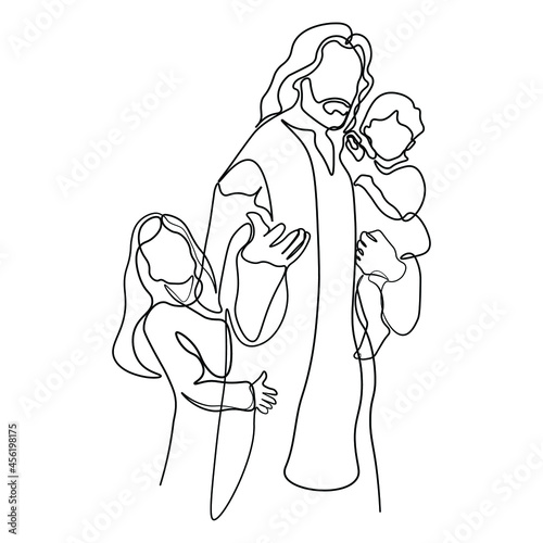 continuous line drawing of Nativity of Jesus