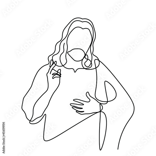 continuous line drawing of Nativity of Jesus
