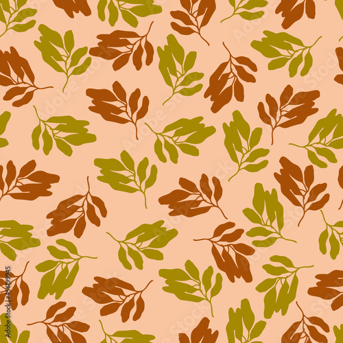 autumn leaves vector seamless pattern. background for fabrics, prints, packaging and postcards