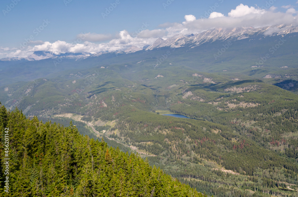 View from Whistlers Mount on summer in Jasper National Park, Alberta, Canada