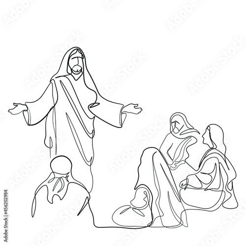 continuous line drawing of Nativity of Jesus