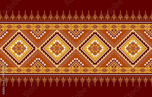 Gemetric ethnic oriental pattern traditional Design for background,carpet,wallpaper,clothing,wrapping,batic,fabric,vector illustraion.embroidery style.