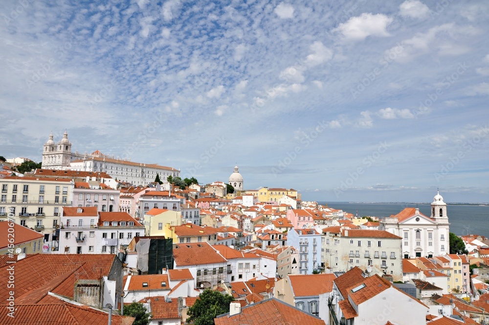 A view of the city from the observatory in Lisbon, Portugal.